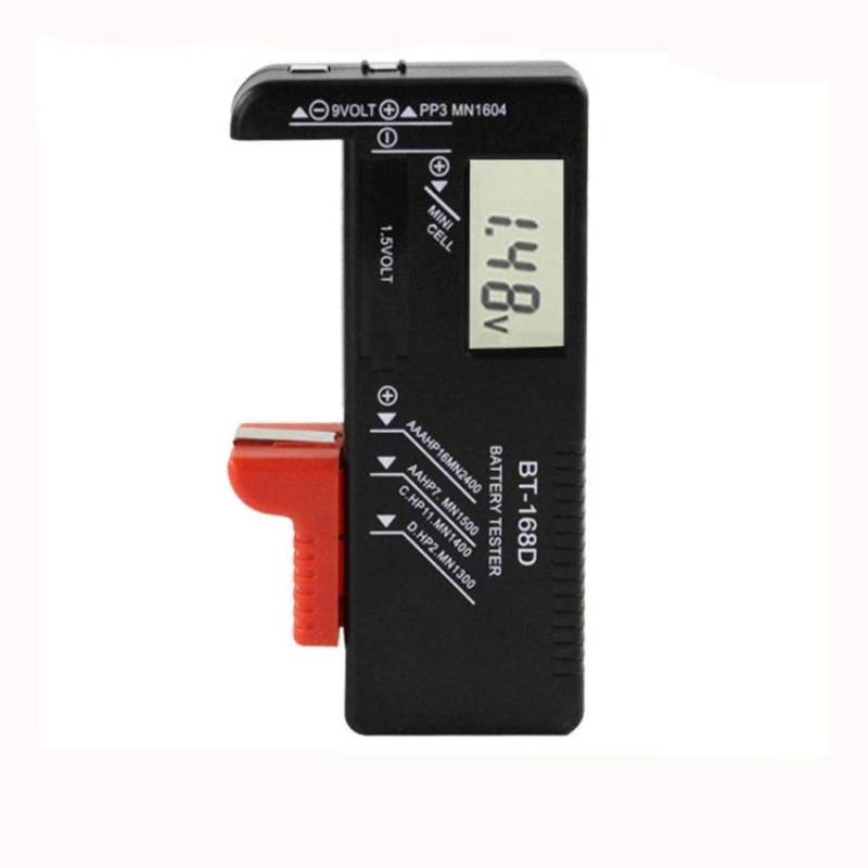 Digitaler Batterietester AAA AA-Batterietester Stromspannung Batteriekapazitätstester Batterietester BT168D Digitaler Batterie Testgerät Messgerät Batterieprüfergerät für AA, AAA, C, D, 1,5V, 9V von Asudaro