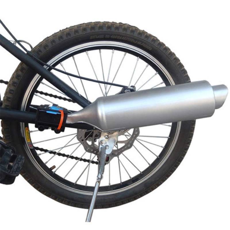 Fahrrad Auspuffrohr, Asudaro Fahrrad Auspuff Soundsystem Bike Turbo Auspuffrohr Turbospoke Auspuffanlage mit Soundeffekt Motorrad Noise Maker Fahrradzubehör Motorrad-Geräuschhersteller,Silber von Asudaro