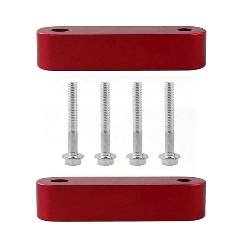 Hood Spacer Riser, Asudaro Aluminiumlegierung Motorhauben-Verlängerungs-Kit Vent Spacer Riser Ventilation Spacer Riser Kit für Motorhaubenentlüftungen für Rennwagen,rot von Asudaro