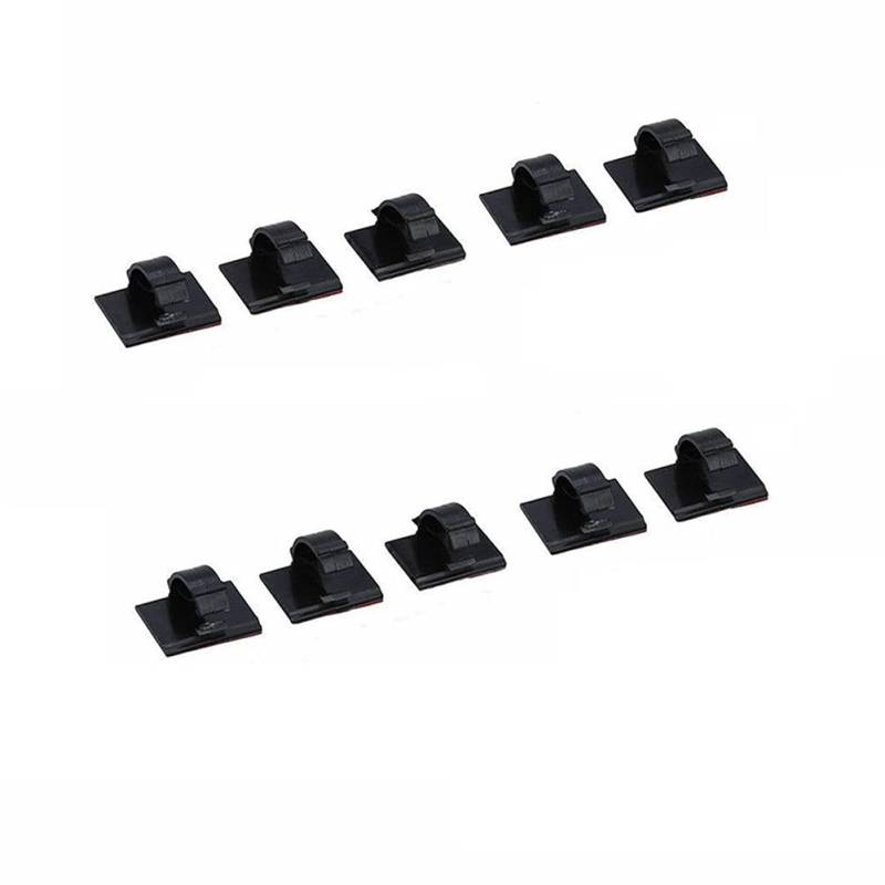 Kabel Clips, Asudaro 10Stücke Auto Kabel Clip Selbstklebende Kabelklemme Kabelbinder Kabelhalter Kabelführung Kabel Fixierung Kabel Organizer für Auto Büro Zuhause,schwarz von Asudaro