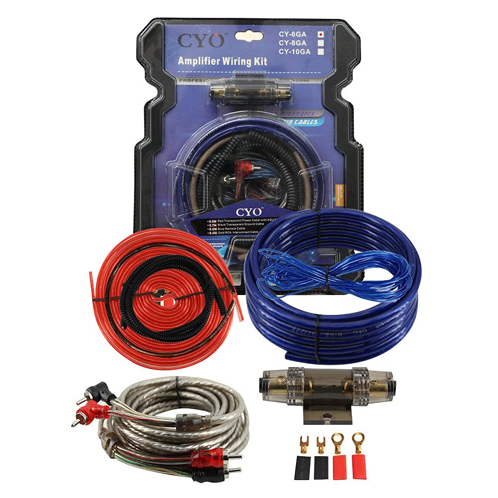 Kabelset für Autoverstärker, Asudaro 6 Guage Car Audio Subwoofer Kabel Car Audio Subwoofer Verstärker Lautsprecher Installation Wire Cable Kit Fuse Anzug Lautsprecher-Installationskabel-Set 5m,Blau von Asudaro