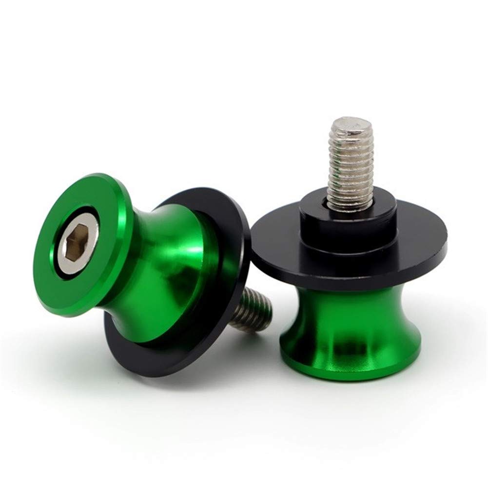 M6 Schwingenschutz, 2 Stück Schwingenadapter Ständer Bobbins Spool Racingadapter Ständeraufnahme, 6mm Motorrad CNC Montageständer Schwinge Ständer Schraube Schwinge Spulen,GrüN von Asudaro