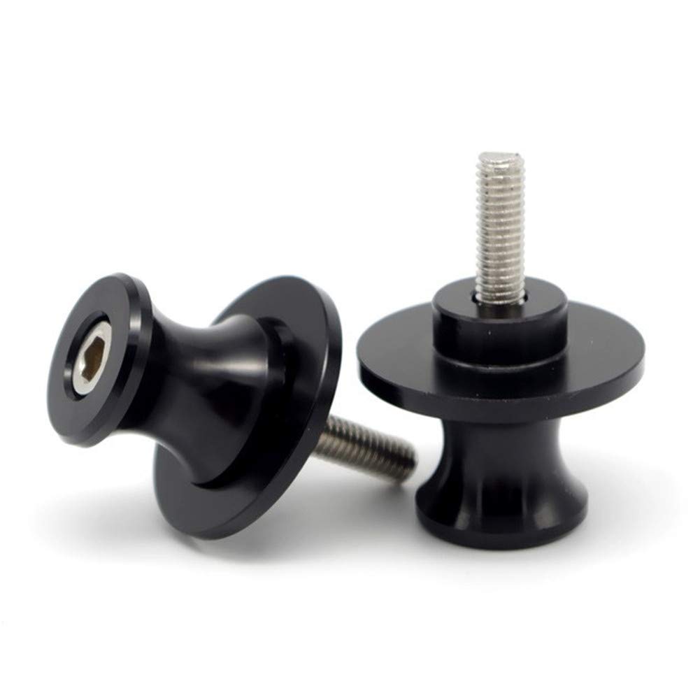 M6 Schwingenschutz, 2 Stück Schwingenadapter Ständer Bobbins Spool Racingadapter Ständeraufnahme, 6mm Motorrad CNC Montageständer Schwinge Ständer Schraube Schwinge Spulen,Schwarz von Asudaro