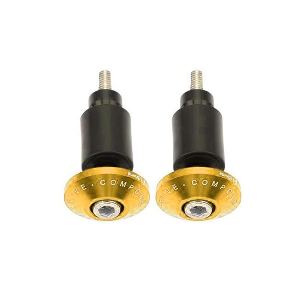 Motorrad Lenker Kappe Aluminum,Asudaro 2Stück Motorrad Lenker Stecker Endkappen Universal Motorrad Lenker Griffe Stecker End Schieber Stecker Kappen Fahrradgriffe Kappen Bar Cap Lenker Plugs,Gold von Asudaro