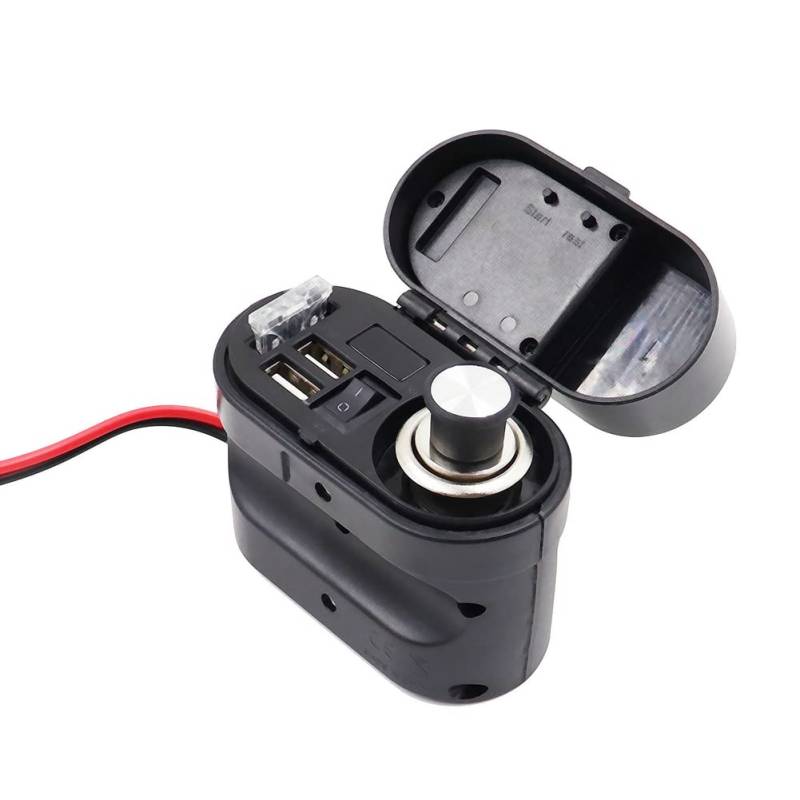 Motorrad Lenker Ladebuchse,Asudaro Motorrad Lenker Zigarettenanzünder 12-24V Wasserdichtes USB Ladegerät Motorrad Zigarettenanzünder mit Uhr Voltmeter für Autos Motorräder ATVs SUVs Boote Schwarz von Asudaro