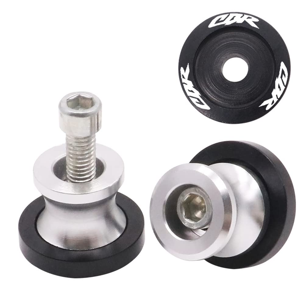 Motorrad Schwingenadapter Ständer Bobbins, Asudao 2 Stück Schwingenspulenschrauben Motorrad Aluminium Ständerarmspule Motorrad-Schwingenspulen kompatibel mit CBR-Motorrädern,Silber- von Asudaro