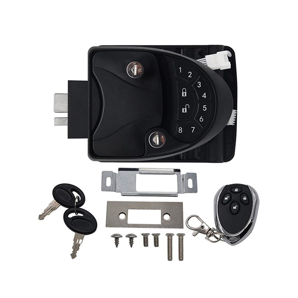 Asudaro RV Keyless Entry Türschloss RV Schlossverriegelung Elektrisches Wohnmobilschloss mit Tastatur und Schlüsselanhänger 20m Fernbedienung Türverriegelung für Wohnmobil Bus Yacht von Asudaro