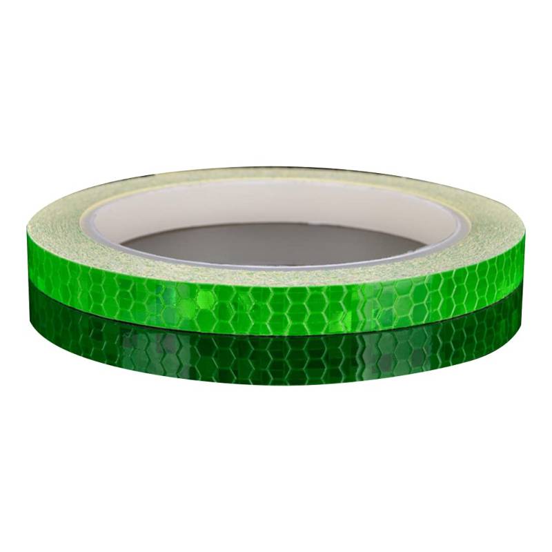 Selbstklebendes Reflektierendes Klebeband,Asudaro 2Rollen Reflektorband Warnklebeband Wasserdichtes Waben Fluoreszierende Reflektierende Dekorative Aufkleber für Fahrrad-LKW-Motorrad-Auto 8M,GrüN von Asudaro