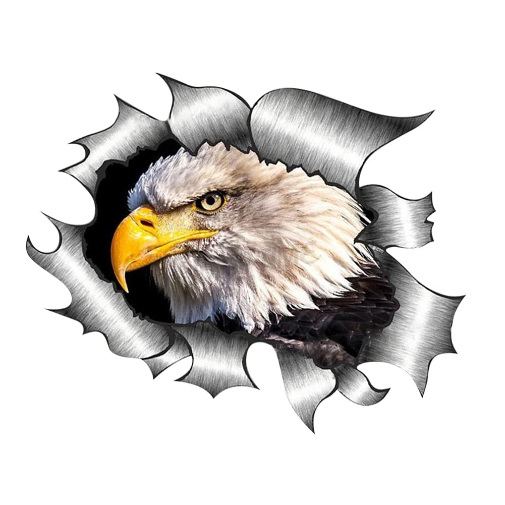 Zerrissener Adler 3D Aufkleber,Asudaro 15 * 15cm 3D Adler Aufkleber Kreativ Tier PVC Sticker Karosserieaufkleber Personalisierter Autoaufkleber Körper Aufkleber wasserdichte Laptop Aufkleber,Schwarz von Asudaro