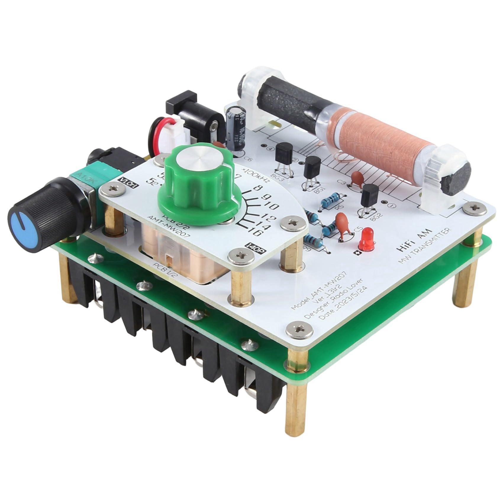 Asuinxurr 1 Stück MW-Mittelwellensender AM-Radiosender DIY-Platine AMT-MW207 525-1605KHz Kunststoff von Asuinxurr