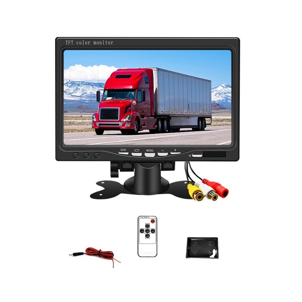 Asuinxurr 12 V 7 Automonitor 16:9 800 X 480 LCD Rückfahrmonitor mit 2-Wege-Videoeingang für Rückfahrkamera Einparkhilfe Rückwärtsgang von Asuinxurr