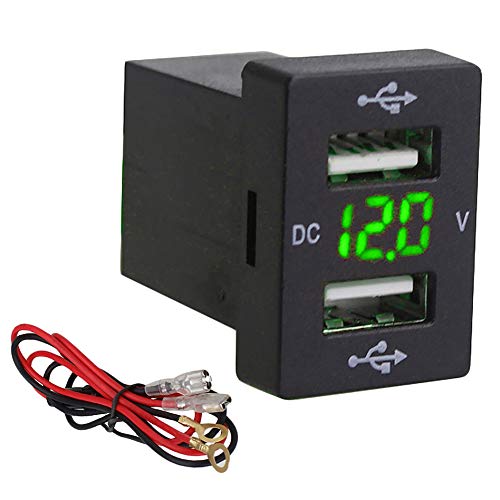 Asuinxurr 12 V Auto LadegeräT mit Sicherung für 5 V 4.2A Auto Buchse LadegeräT für Telefon Led Display Meter Voltmeter (GrüN) von Asuinxurr