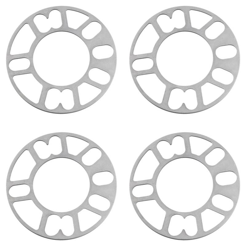 Asuinxurr 4 StüCk Aluminium Rad Spurverbreiterungen Unterlegscheiben Platte Auto Rad Spurverbreiterungen 5Mm Bolzen für 4X100 4X114,3 5X100 5X108 5X114,3 5X120 von Asuinxurr