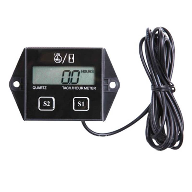 Asuinxurr Digitalanzeige Tachometer Motor Tach Betriebsstundenzähler Induktiver Autohub Motor LCD Display für Auto Motorboot von Asuinxurr