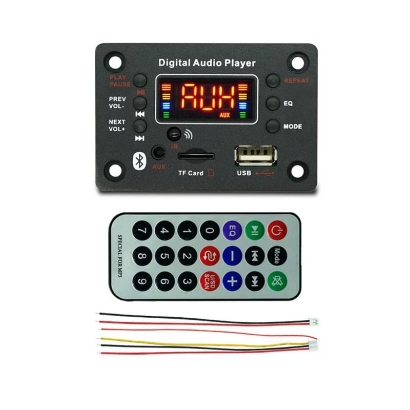 Asuinxurr MP3-Player-Modul Bluetooth-Kompatibel JQ- mit LeistungsverstäRker Decoderplatine VerstäRker Auto-FM-Radiomodul von Asuinxurr