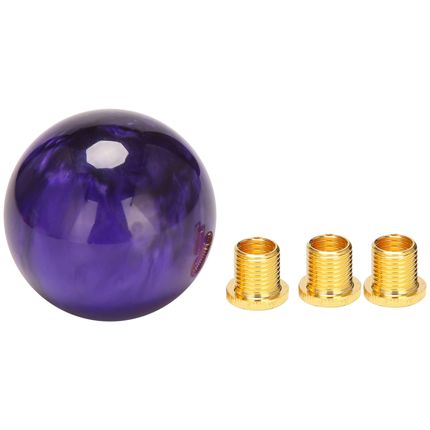 Asuinxurr Marmor Style Rund Ball Gear Schalt Acryl Schalt KnöPfe Stick Schalt KnöPfe mit 3 Adaptern für Manuelles Auto Lila von Asuinxurr