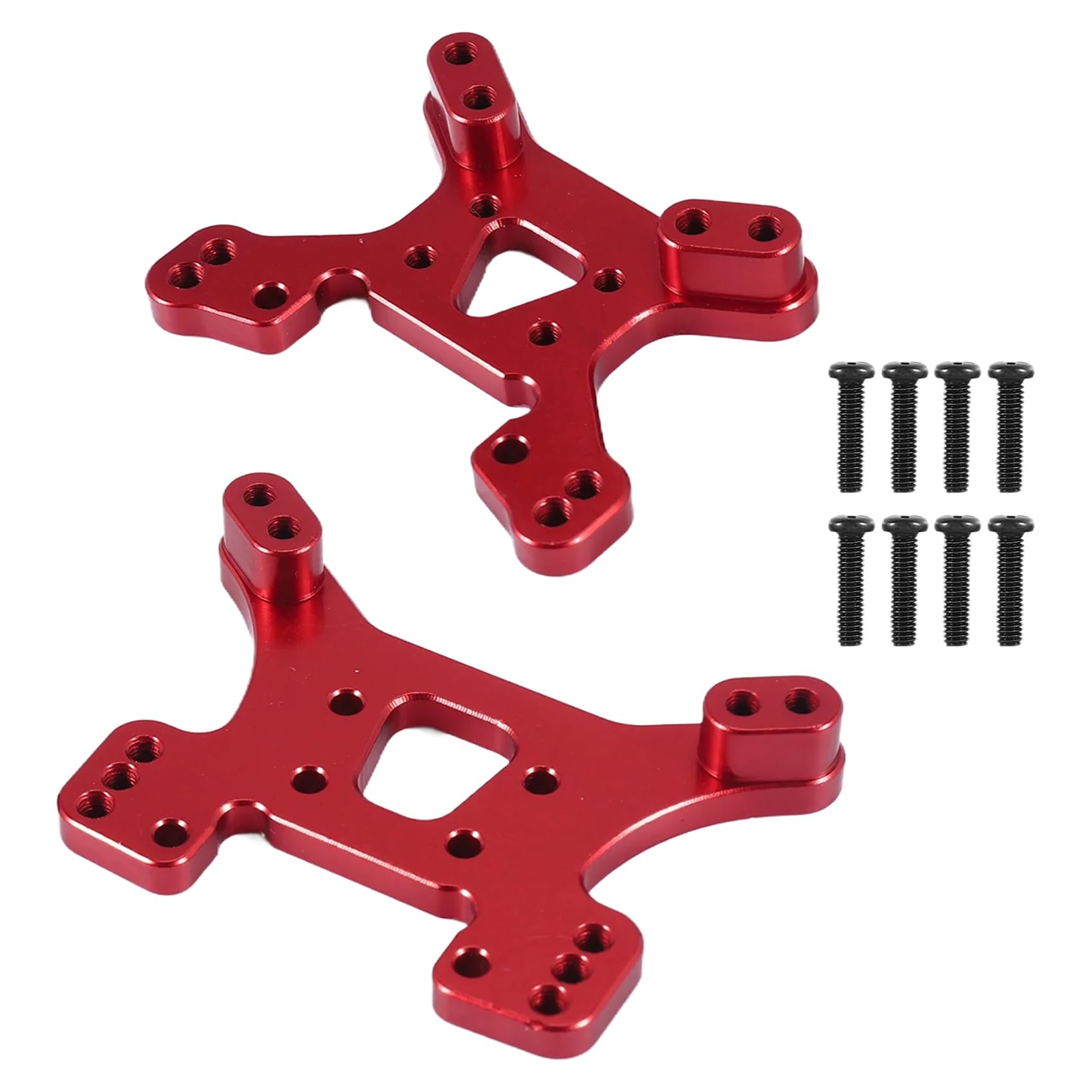 Asyduey 144001 Teil Shock Tower Board Set Vorne und Hinten ZubehöR Teile für 144001 1/14 4WD RC Auto, Rot von Asyduey