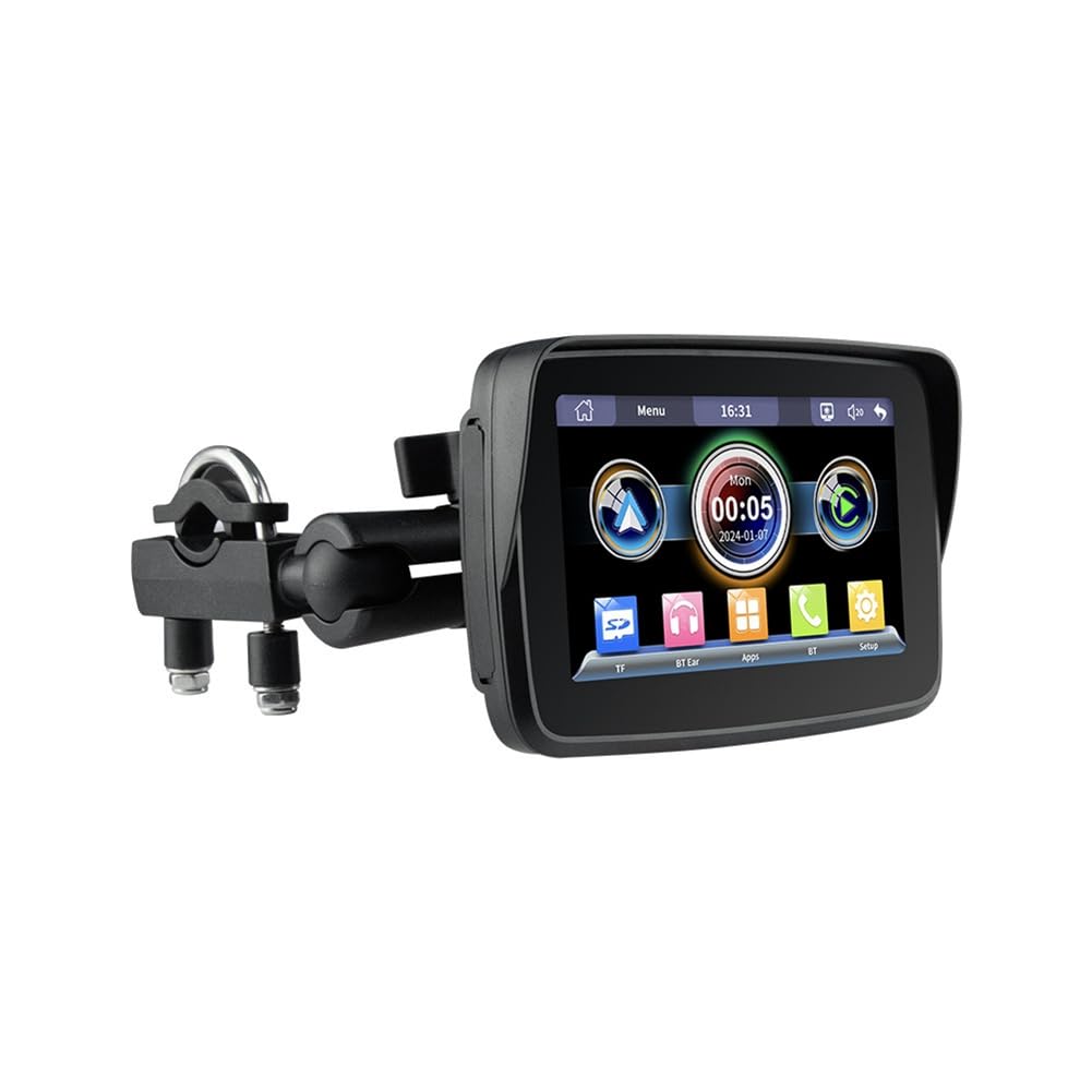 Asyduey 5 Tragbare Navigation GPS-Bildschirm Motorrad Wireless Carplay Android Auto 1Set von Asyduey