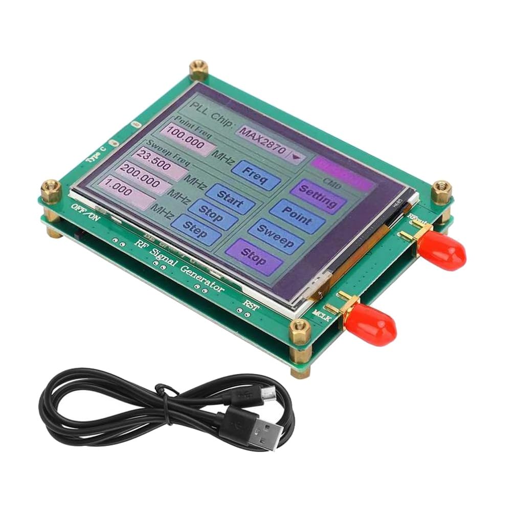 Asyduey MAX2870 23,5 MHz-6000 MHz HF-Signalquellen-Generatormodul, Hohe Stabilität, Rauscharme LCD-Anzeige, Signalsensor-Messgerät, Langlebig, Einfache Installation, Einfach zu Bedienen von Asyduey