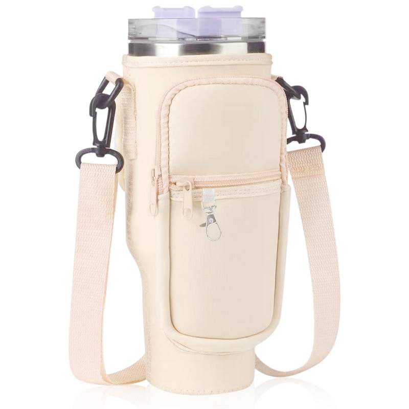 Verstellbarer Getränkehalter, Kühltasche für Flaschen, Wasserflaschenhalter mit Gurt, Verstellbarer Schultergurt und Karabinerhaken für Wasserflasche, Getränkehalter für 40 oz von AsyinXson