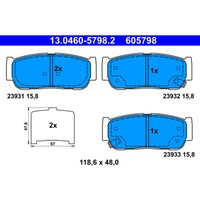 Bremsbelagsatz ATE 13.0460-5798.2, Hinten von Ate