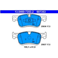Bremsbelagsatz ATE 13.0460-7353.2, Vorne von Ate