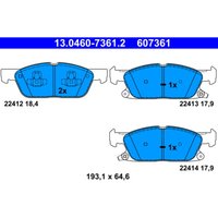 Bremsbelagsatz ATE 13.0460-7361.2, Vorne von Ate