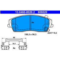 Bremsbelagsatz ATE 13.0460-8020.2, Vorne von Ate