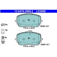 Bremsbelagsatz ATE 13.0470-3889.2, Vorne, Keramik von Ate
