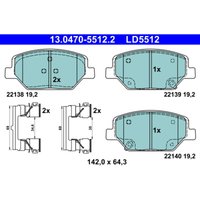 Bremsbelagsatz ATE 13.0470-5512.2, Vorne, Keramik von Ate