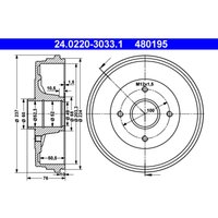 Bremstrommel ATE 24.0220-3033.1 von Ate