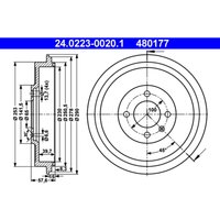 Bremstrommel ATE 24.0223-0020.1 von Ate