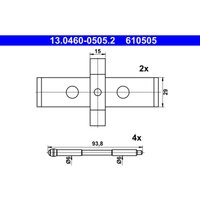 Zubehörsatz, Scheibenbremsbelag ATE 13.0460-0505.2 von Ate