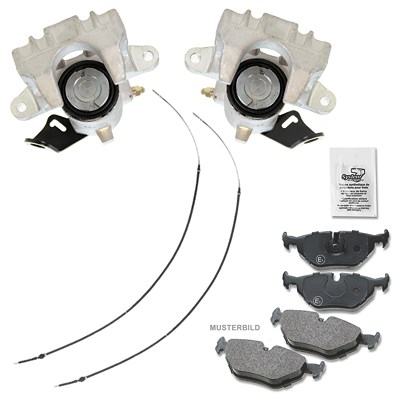 Atec 2x Bremssattel +Bremsbeläge +Bremsseile für VW von Atec