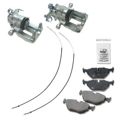 Atec 2x Bremssattel +Bremsbeläge +Bremsseile für VW von Atec