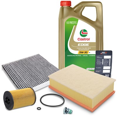 Atec Inspektions SET A + 5L CASTROL EDGE 5W-30 LL Motoröl für Audi, Seat, Skoda, VW von Atec