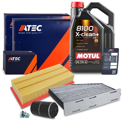 Atec Inspektionspaket Set A + 5l 5W-30 Motoröl für Audi, Seat, Skoda, VW von Atec