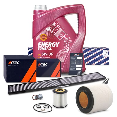 Atec Inspektionspaket Set A + 5l 5W-30 Motoröl für BMW von Atec