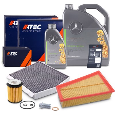 Atec Inspektionspaket Set A + 6l 5W-30 Motoröl für Infiniti, Mercedes-Benz von Atec