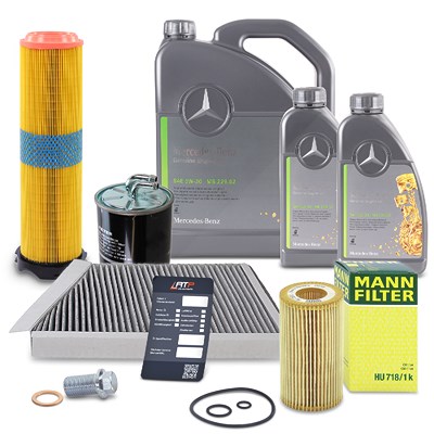 Atec Inspektionspaket Set B + 7l 5W-30 Motoröl für Mercedes-Benz von Atec