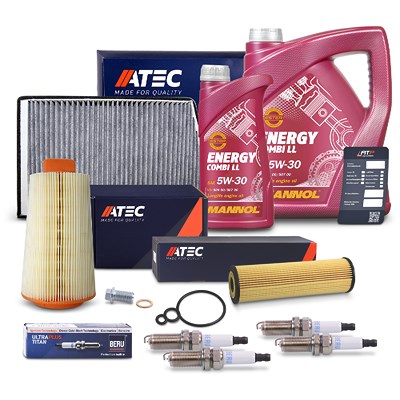 Atec Inspektionspaket Set C + 6l 5W-30 Motoröl für Mercedes-Benz von Atec