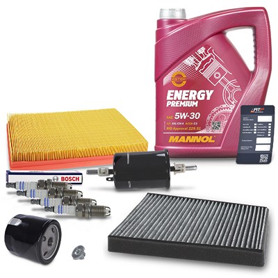 Atec Inspektionspaket Set D + 5l 5W-30 Motoröl für Opel von Atec