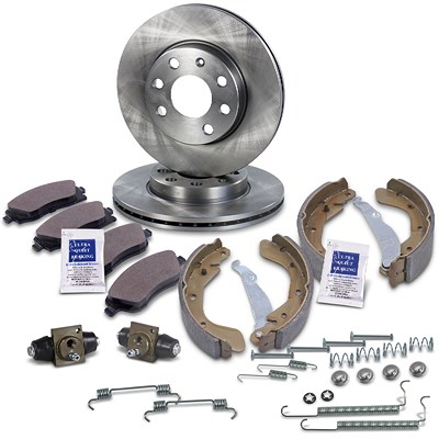 Atec Komplettset Bremsscheiben+Bremsbacken Vorne+Hinten für Opel, Vauxhall von Atec