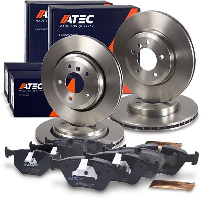 Atec Bremsscheiben + Bremsbeläge Hinten + Vorne für BMW von Atec