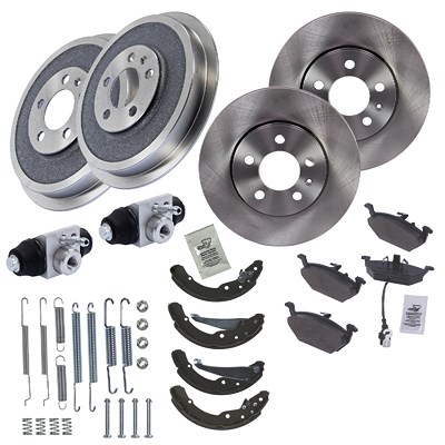 Atec Komplettset Bremsscheiben+Bremsbacken Vorne+Hinten für Skoda von Atec