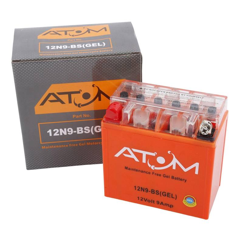 YB9-B - Atom Gel Motorradbatterie fabrikversiegelt 12V 9Ah von Atom