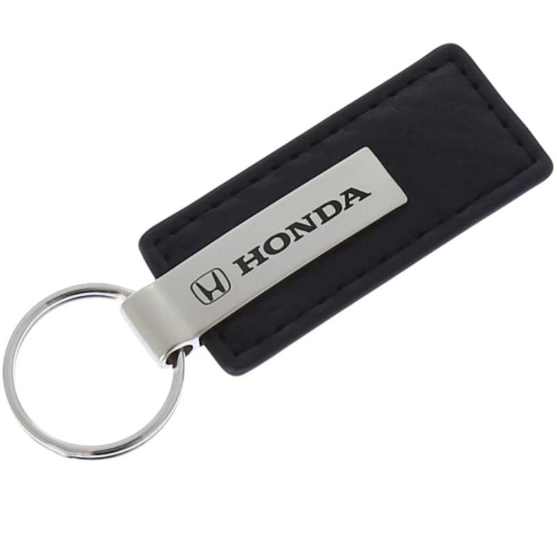 Au-TOMOTIVE GOLD, INC. Offiziell lizenzierter Schlüsselanhänger aus Karbonfaser-Leder für Honda (schwarz), Schwarz, 1 " x 3-1/4 ", Modern von Au-TOMOTIVE GOLD