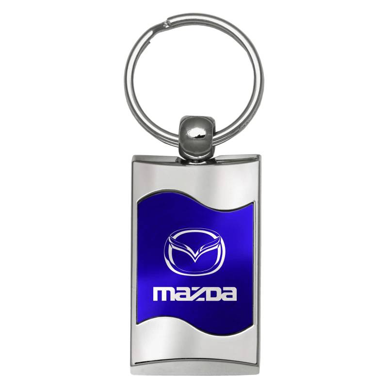 Mazda Logo blau gesponnen Metall gebürstet Schlüssel Key Kette von Au-TOMOTIVE GOLD