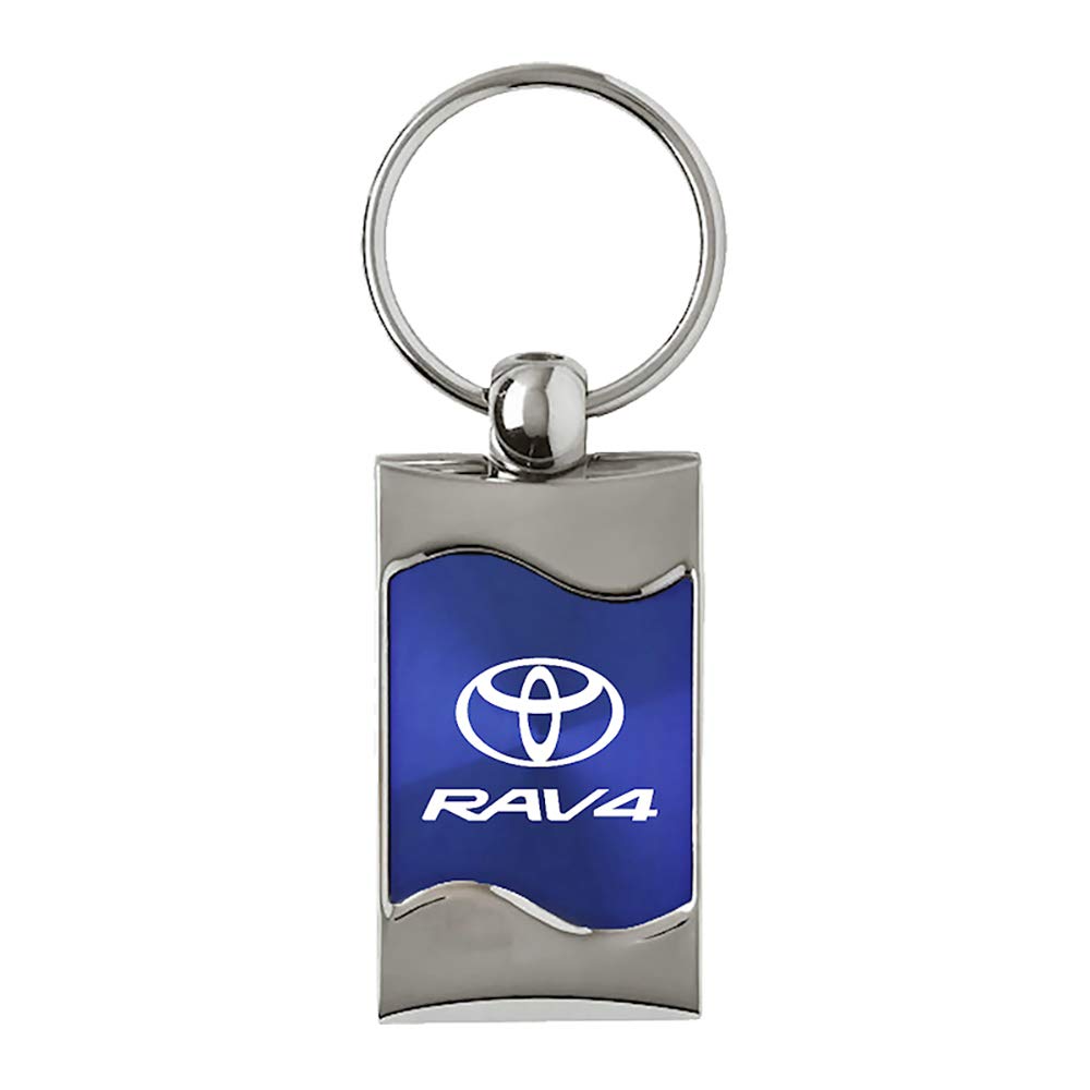 Au-TOMOTIVE GOLD Schlüsselanhänger aus gesponnenem gebürstetem Metall für Toyota Rav4 (Blau), Blau, Standard von Au-TOMOTIVE GOLD