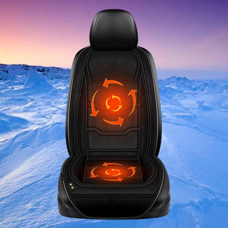 AuMarndi Auto Sitzheizung Bezug Kfz Sitzheizung Auflage Beheizte Sitzauflage Auto 12v 12V/24V Universell Sitzheizung Nachrüsten,black-1seat von AuMarndi